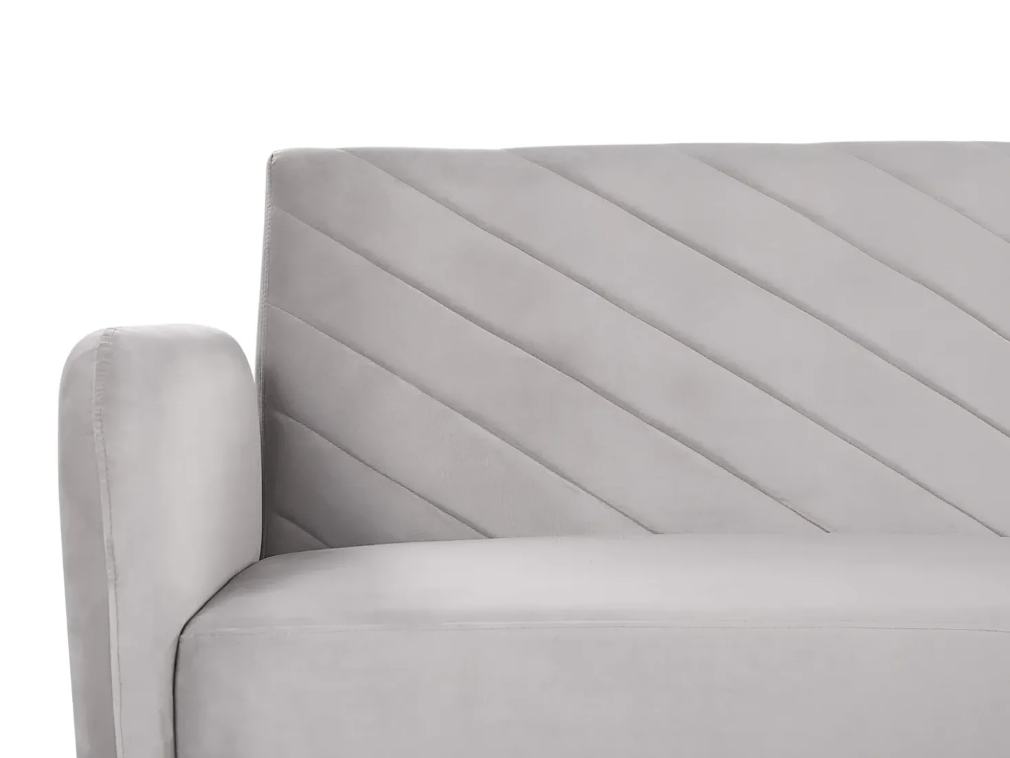 Divano letto 3 posti SENJA Velluto Grigio chiaro