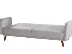 Divano letto 3 posti SENJA Velluto Grigio chiaro
