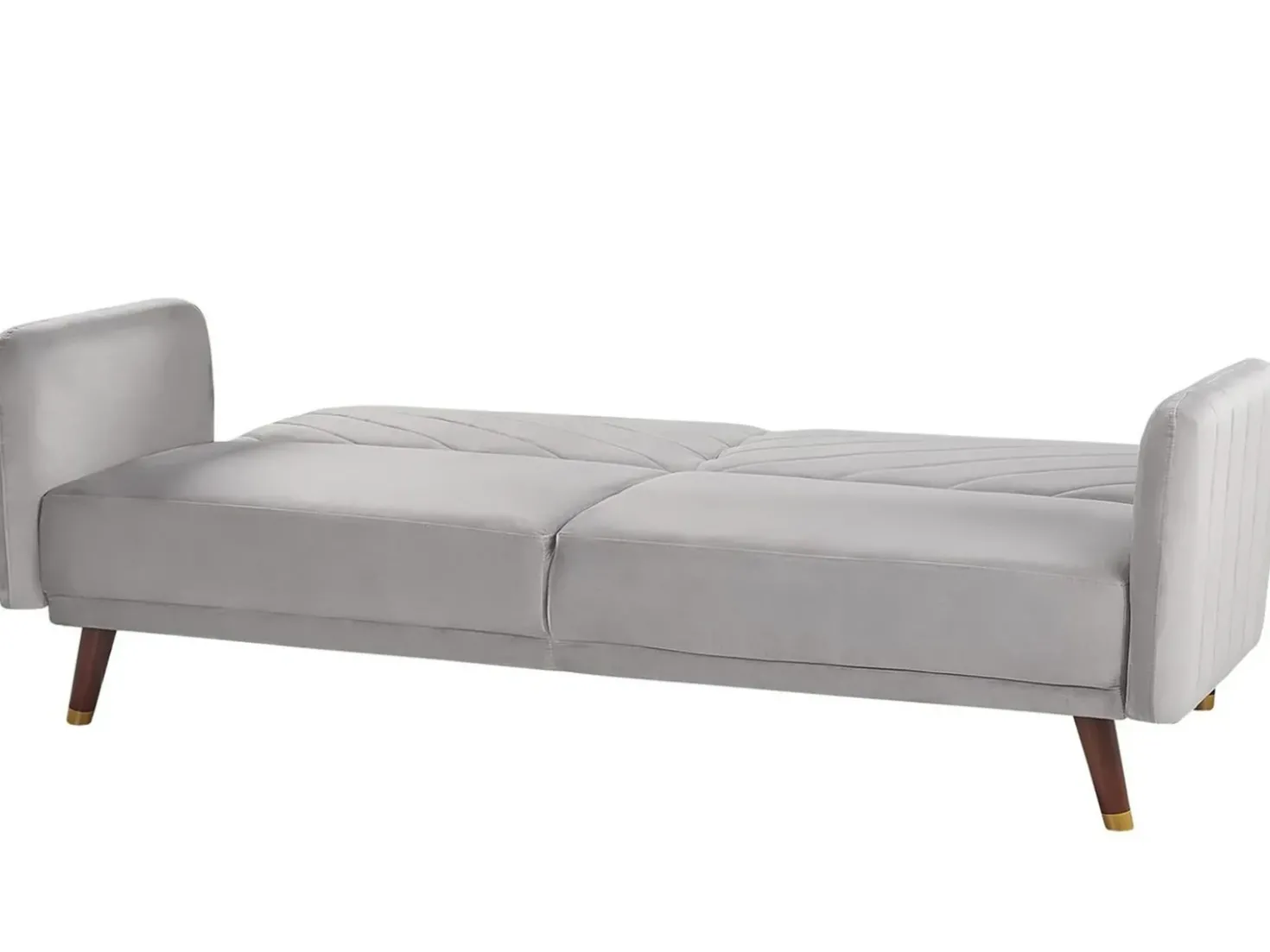Divano letto 3 posti SENJA Velluto Grigio chiaro