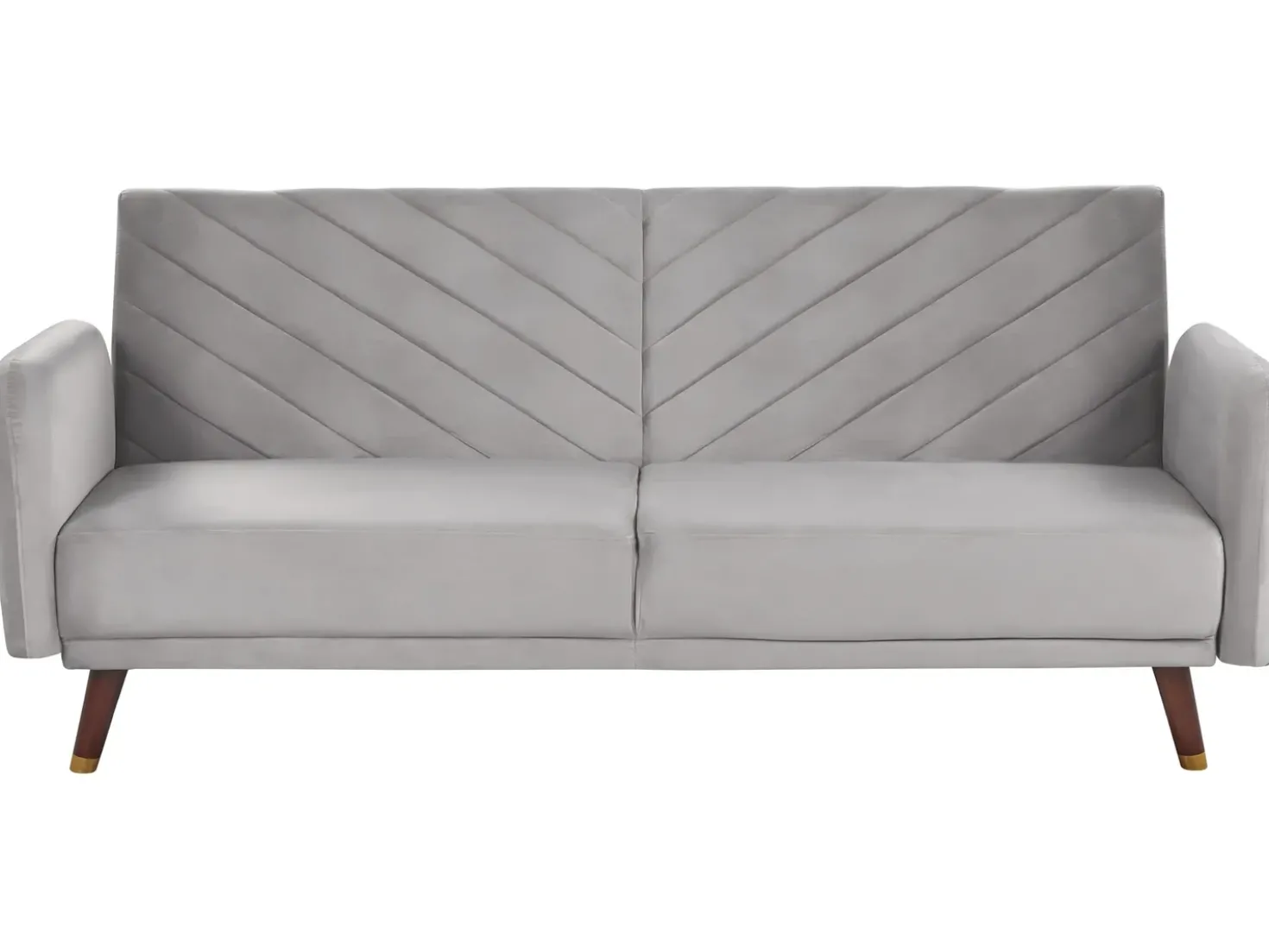 Divano letto 3 posti SENJA Velluto Grigio chiaro