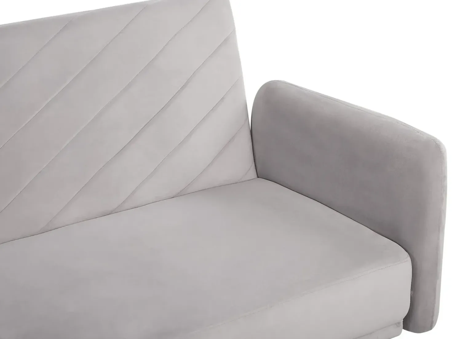 Divano letto 3 posti SENJA Velluto Grigio chiaro
