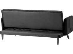 Divano letto 3 posti SENJA Velluto Nero