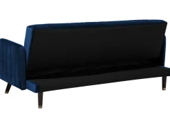 Divano letto 3 posti SENJA Velluto Blu marino