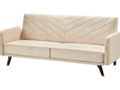 Divano letto 3 posti SENJA Velluto Beige