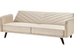 Divano letto 3 posti SENJA Velluto Beige