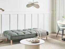 Divano letto 3 posti SILJAN Tessuto Verde chiaro