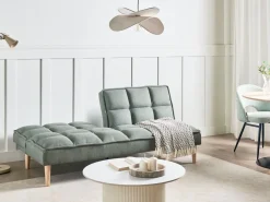 Divano letto 3 posti SILJAN Tessuto Verde chiaro