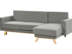 Divano letto 3 posti SIRO Tessuto Grigio con contenitore Lato Sinistro
