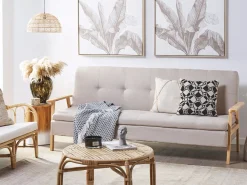 Divano letto 3 posti TJORN Tessuto Beige