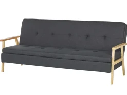 Divano letto 3 posti TJORN Tessuto Grigio scuro