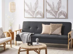 Divano letto 3 posti TJORN Tessuto Grigio scuro