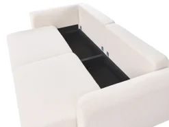 Divano letto 3 posti VAXHOLM Bouclé Beige chiaro con contenitore