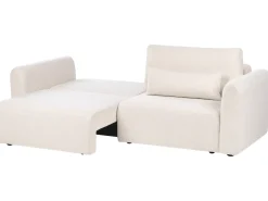 Divano letto 3 posti VAXHOLM Bouclé Beige chiaro con contenitore
