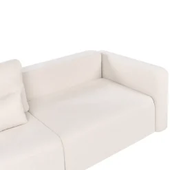 Divano letto 3 posti VAXHOLM Bouclé Beige chiaro con contenitore