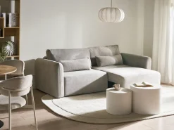 Divano letto 3 posti VAXHOLM Tessuto Grigio con contenitore