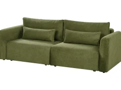 Divano letto 3 posti VAXHOLM Tessuto Verde con contenitore