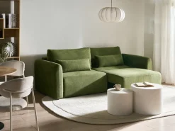 Divano letto 3 posti VAXHOLM Tessuto Verde con contenitore