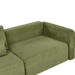 Divano letto 3 posti VAXHOLM Tessuto Verde con contenitore
