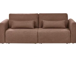 Divano letto 3 posti VAXHOLM Bouclé Marrone con contenitore