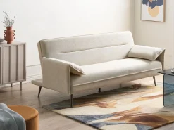 Divano letto 3 posti VAYLA Tessuto Bianco sporco