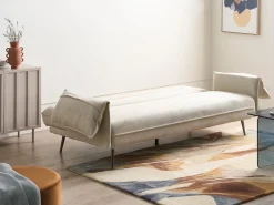 Divano letto 3 posti VAYLA Tessuto Bianco sporco