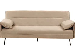 Divano letto 3 posti VAYLA Tessuto Marrone chiaro