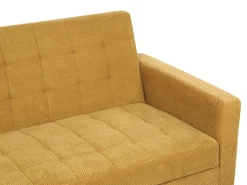Divano letto 3 posti VEHKOO Tessuto Senape