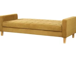 Divano letto 3 posti VEHKOO Tessuto Senape