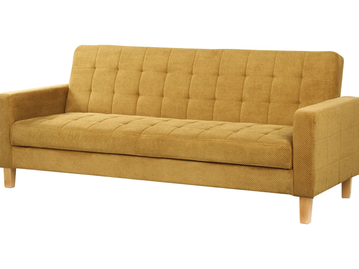 Divano letto 3 posti VEHKOO Tessuto Senape