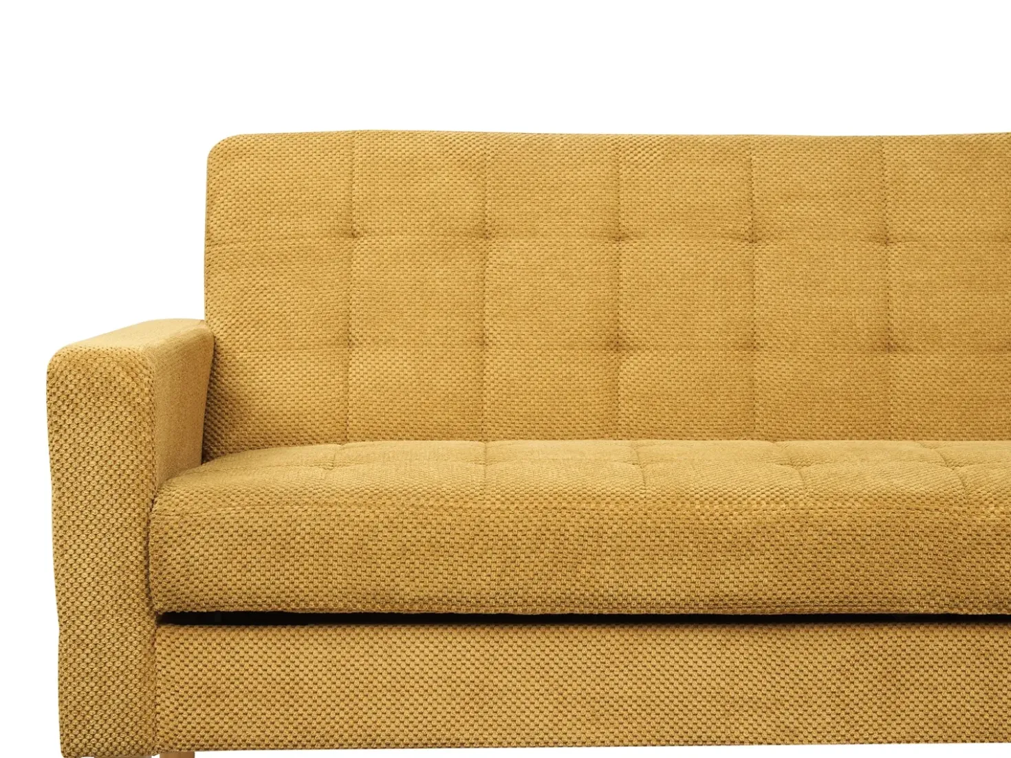 Divano letto 3 posti VEHKOO Tessuto Senape