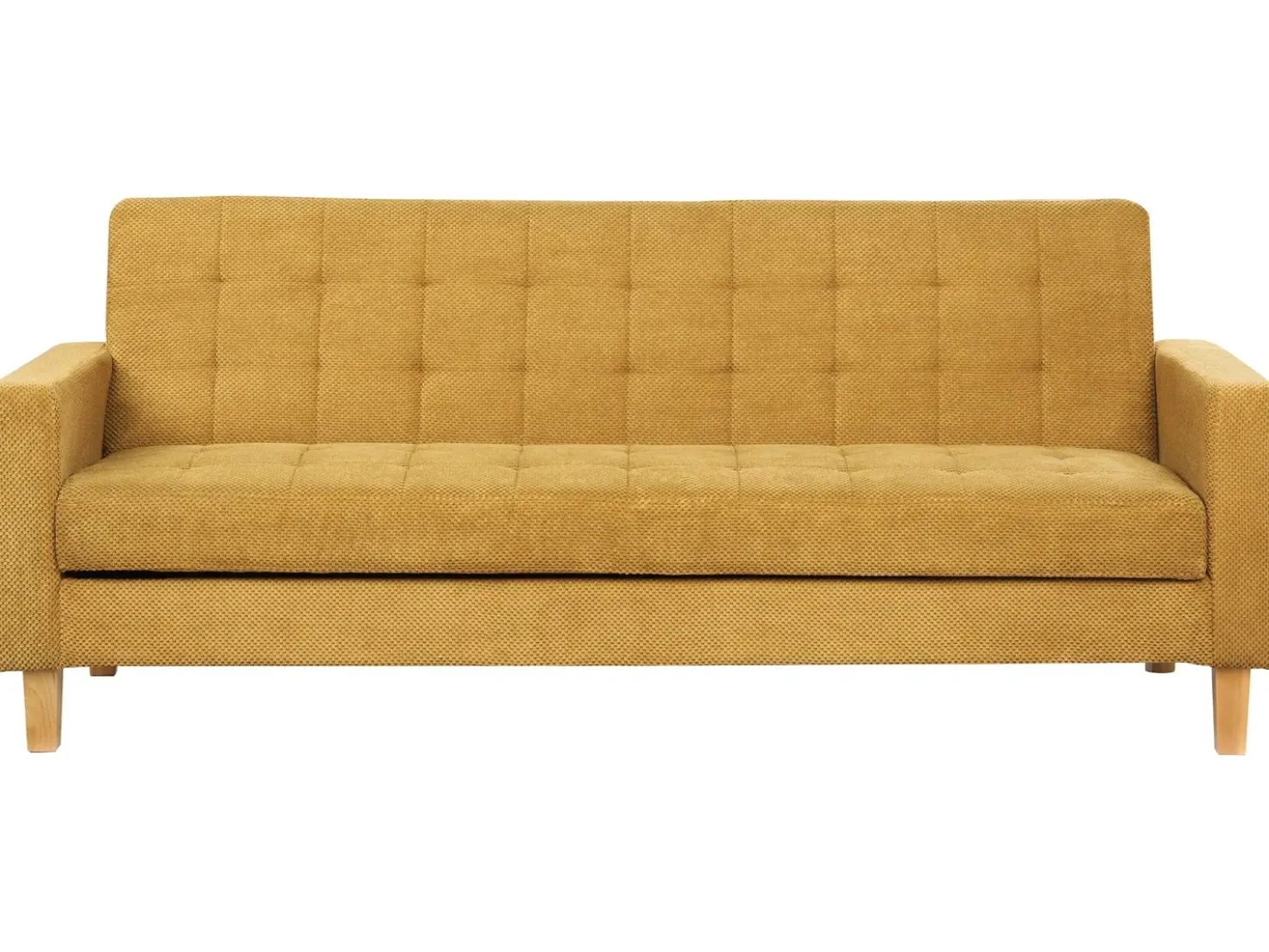 Divano letto 3 posti VEHKOO Tessuto Senape