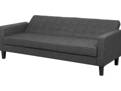 Divano letto 3 posti VEHKOO Tessuto Grigio scuro
