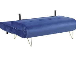Divano letto 2 posti VESTFOLD Velluto Blu marino