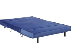 Divano letto 2 posti VESTFOLD Velluto Blu marino