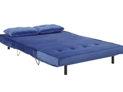 Divano letto 2 posti VESTFOLD Velluto Blu marino