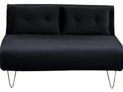Divano letto 2 posti VESTFOLD Velluto Nero