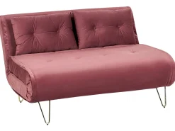 Divano letto 2 posti VESTFOLD Velluto Rosa