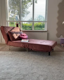 Divano letto 2 posti VESTFOLD Velluto Rosa