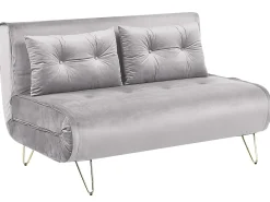 Divano letto 2 posti VESTFOLD Velluto Grigio