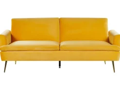 Divano letto 3 posti VETTRE Velluto Giallo
