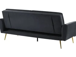 Divano letto 3 posti VETTRE Velluto Nero