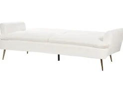 Divano letto 3 posti VETTRE Velluto Bianco sporco
