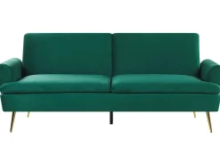 Divano letto 3 posti VETTRE Velluto Verde scuro