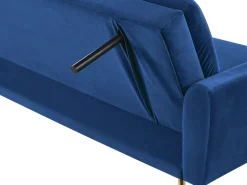 Divano letto 3 posti VETTRE Velluto Blu marino