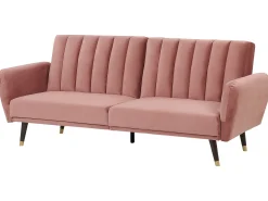 Divano letto 3 posti VIMMERBY Velluto Rosa