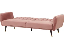 Divano letto 3 posti VIMMERBY Velluto Rosa