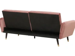 Divano letto 3 posti VIMMERBY Velluto Rosa