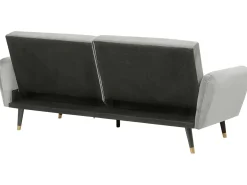 Divano letto 3 posti VIMMERBY Velluto Grigio chiaro