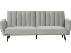 Divano letto 3 posti VIMMERBY Velluto Grigio chiaro