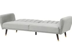 Divano letto 3 posti VIMMERBY Velluto Grigio chiaro